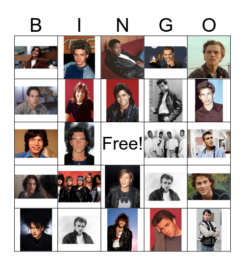 Hollywood Heart-throbs Bingo Card