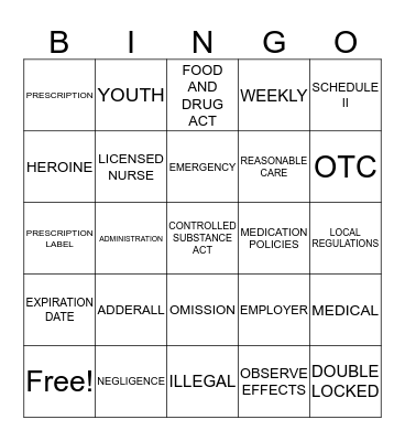 UNIT II: CHILDCARE STAFF RESPONSIBILITIES Bingo Card