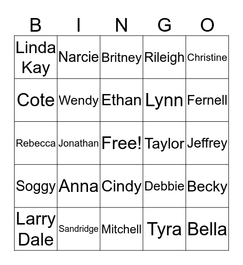 WINNINGHAM BINGO Card