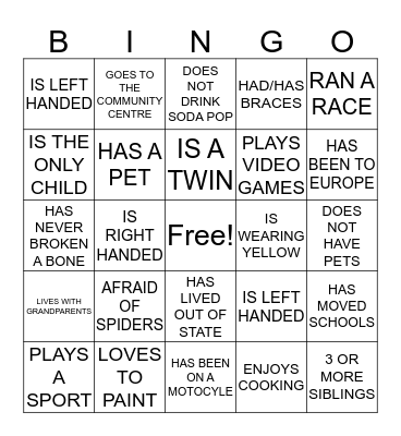 Frontlines March Break Bingo! Bingo Card