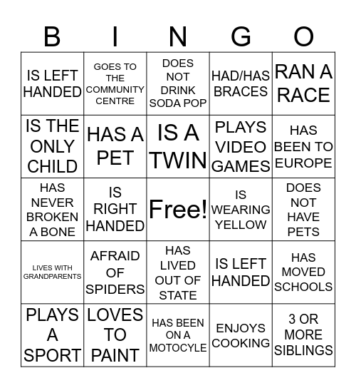 Frontlines March Break Bingo! Bingo Card