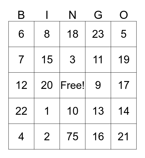 Mamo Bingo Night  Bingo Card