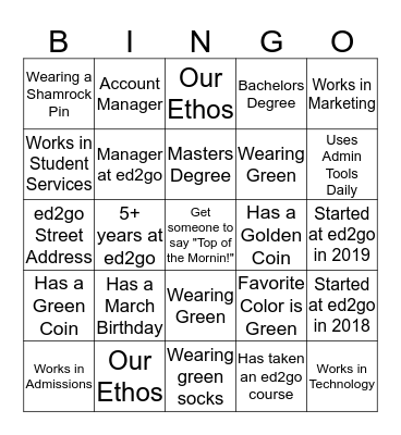 Feeling Lucky? Bingo Card