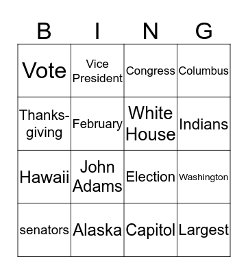 CITIZENSHIP BINGO Card