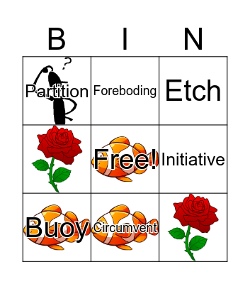 Words of the Week 8/11-8/15 Bingo Card