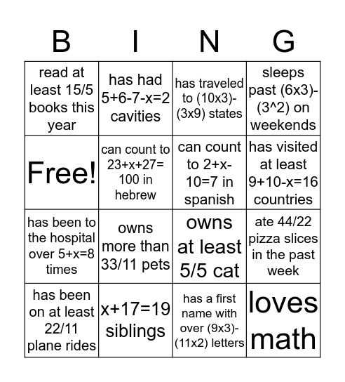 Find someone who: Bingo Card