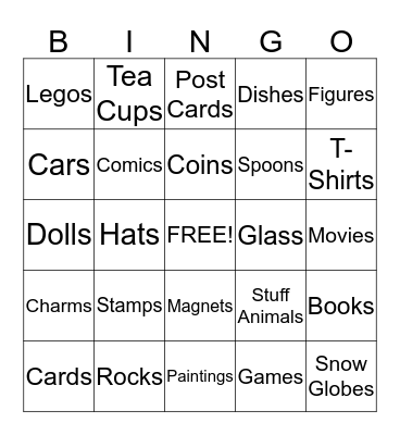 Collections Bingo Card