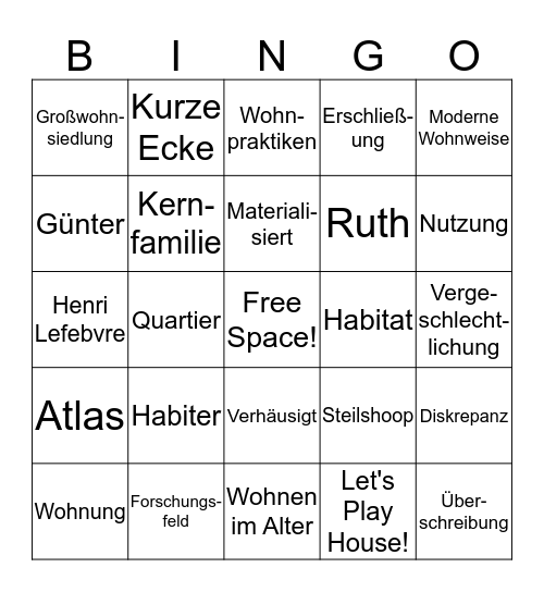 Let's Play Bingo! Bingo Card