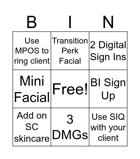 SKIN Bingo Card