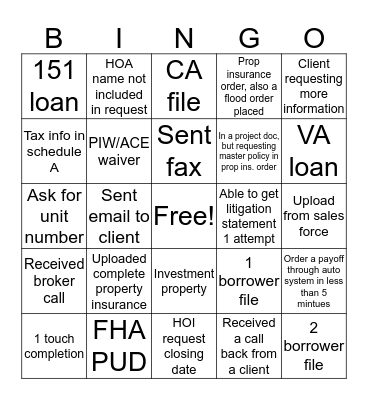 PA BINGO! Bingo Card