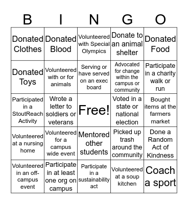 Civic Engagement Bingo Card
