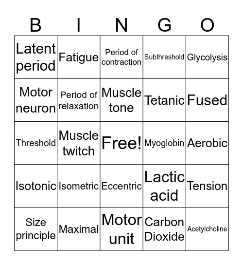 Chapter 9 Bingo Card