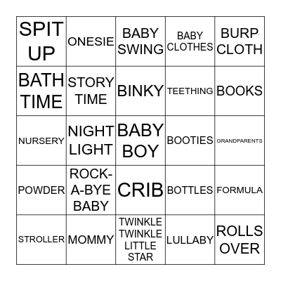 BABY BINGO Card