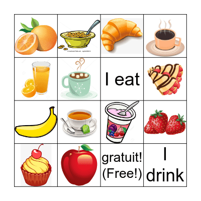 La Nourriture Bingo Card