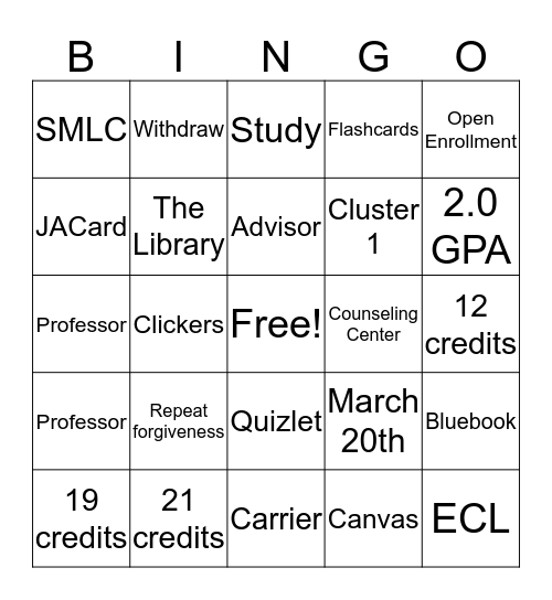 Educational Bingo Card