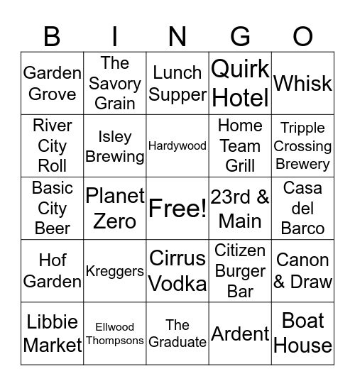 RVA PATIO Bingo Card