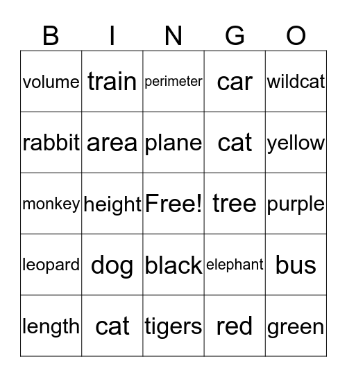 Volume Bingo Card