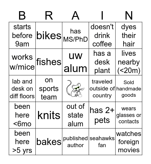 RADS BINGO! Bingo Card