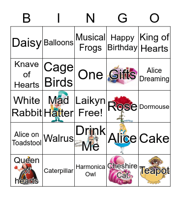 LAIKYN'S ONE-DERLAND BINGO Card