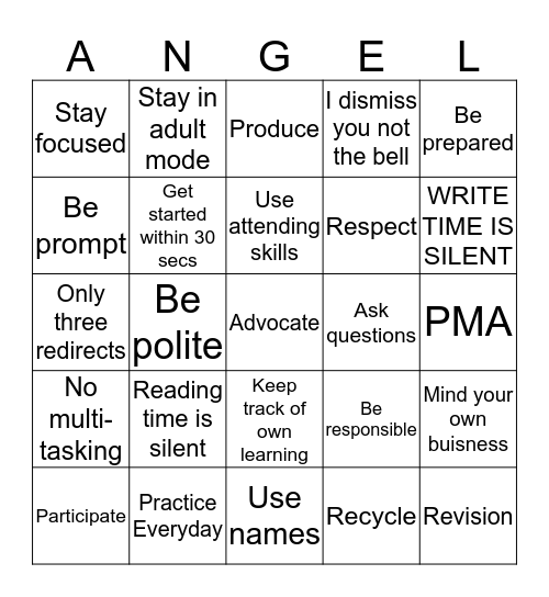 Bingo Card