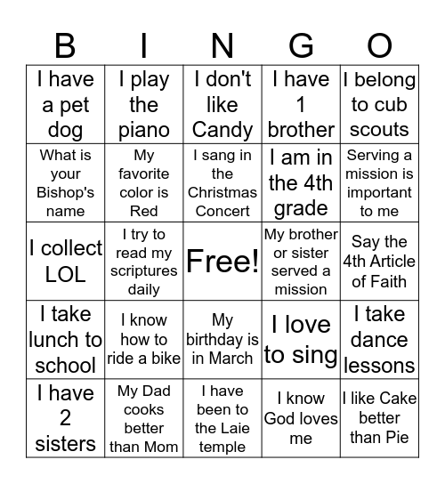 DO U WANNA KNOW Bingo Card