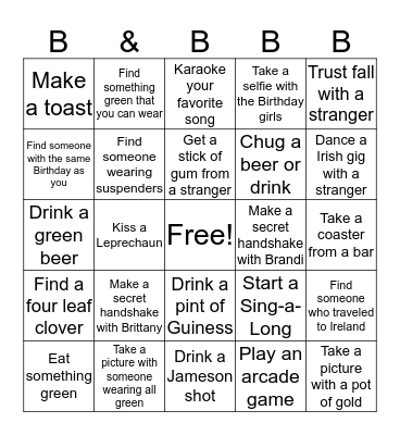 Brandi & Brittany’s Birthday BINGO  Bingo Card