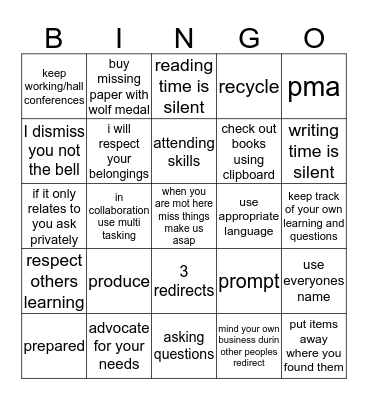 marisol bingo card (; Bingo Card