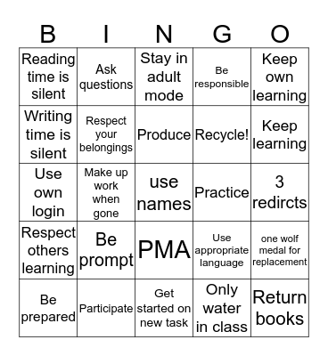Nathans Bingo Card