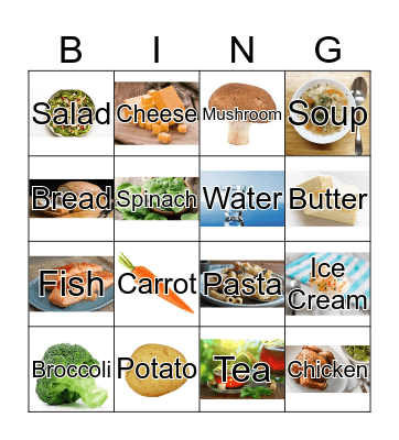 Food Bingo Card