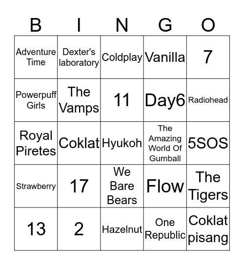 Abyan's Bingo Card