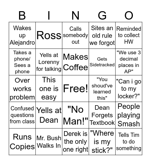 Cobourne Bingo Card