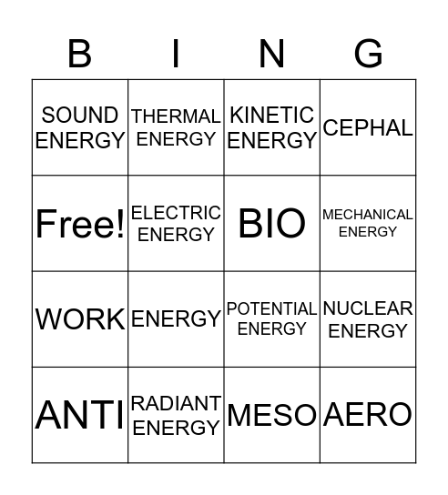 SCIENCE RULES Bingo Card