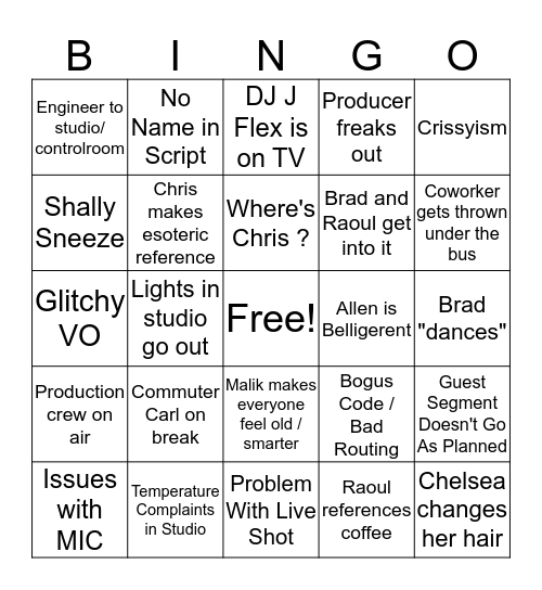 FOX FIVE Bingo Card