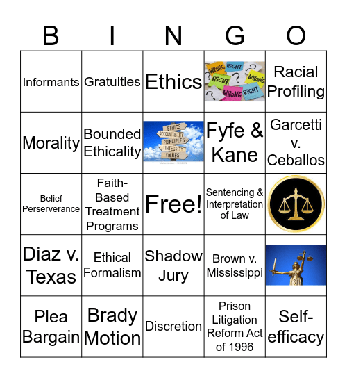 CRJ 204 - BINGO - Week 7 Bingo Card