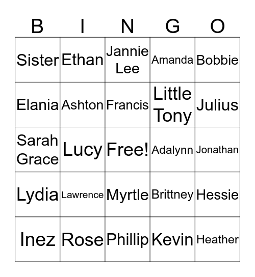WINNINGHAM BINGO Card