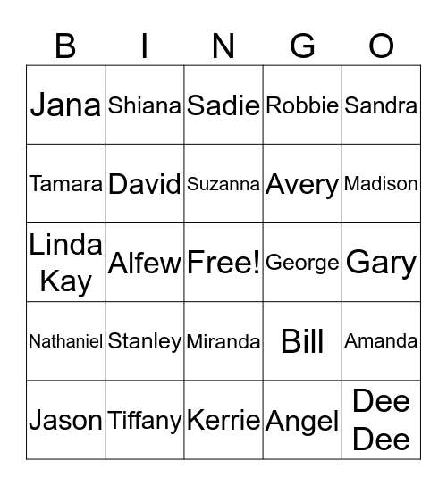 WINNINGHAM BINGO Card