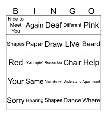 Unit 1 Bingo Card