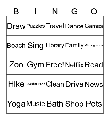 Pleasant Events Bingo Card