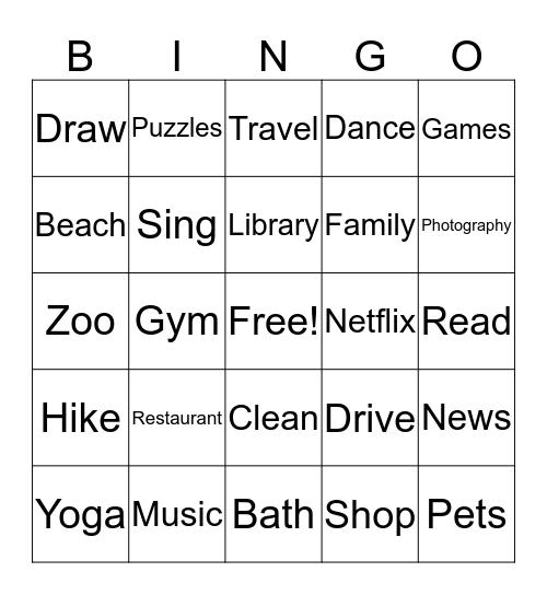 Pleasant Events Bingo Card