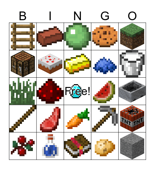 MINECRAFT Bingo Card