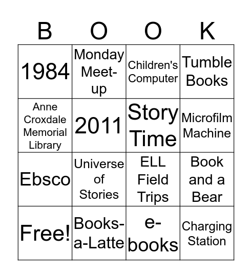 Know Your Library Bingo Card