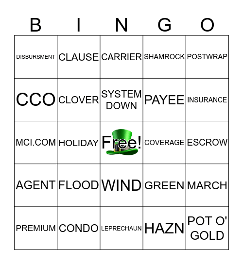 LUCKY BINGO Card