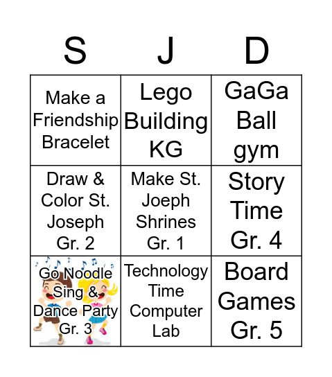 Saint Joseph Day Stations Bingo Card