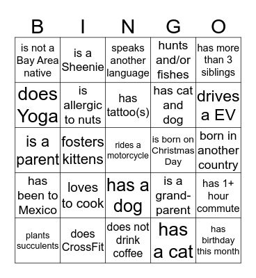 2019 REO ICE-BREAKER BINGO Card