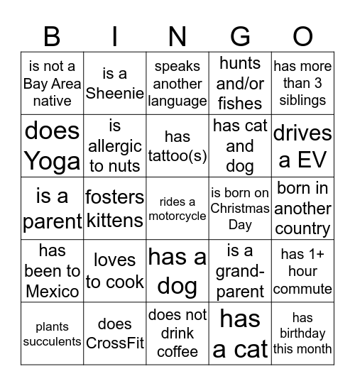 2019 REO ICE-BREAKER BINGO Card