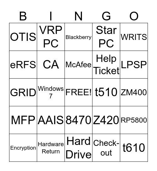 EUC Bingo Card