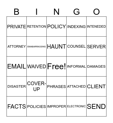 CFMA Bingo Card