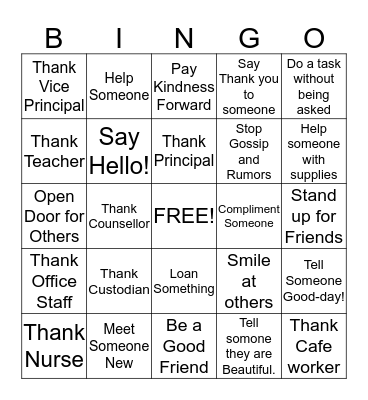 Go Talk Bingo Card