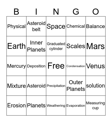 Set 4 Bingo Card