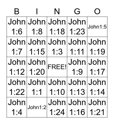 Bible bingo Card